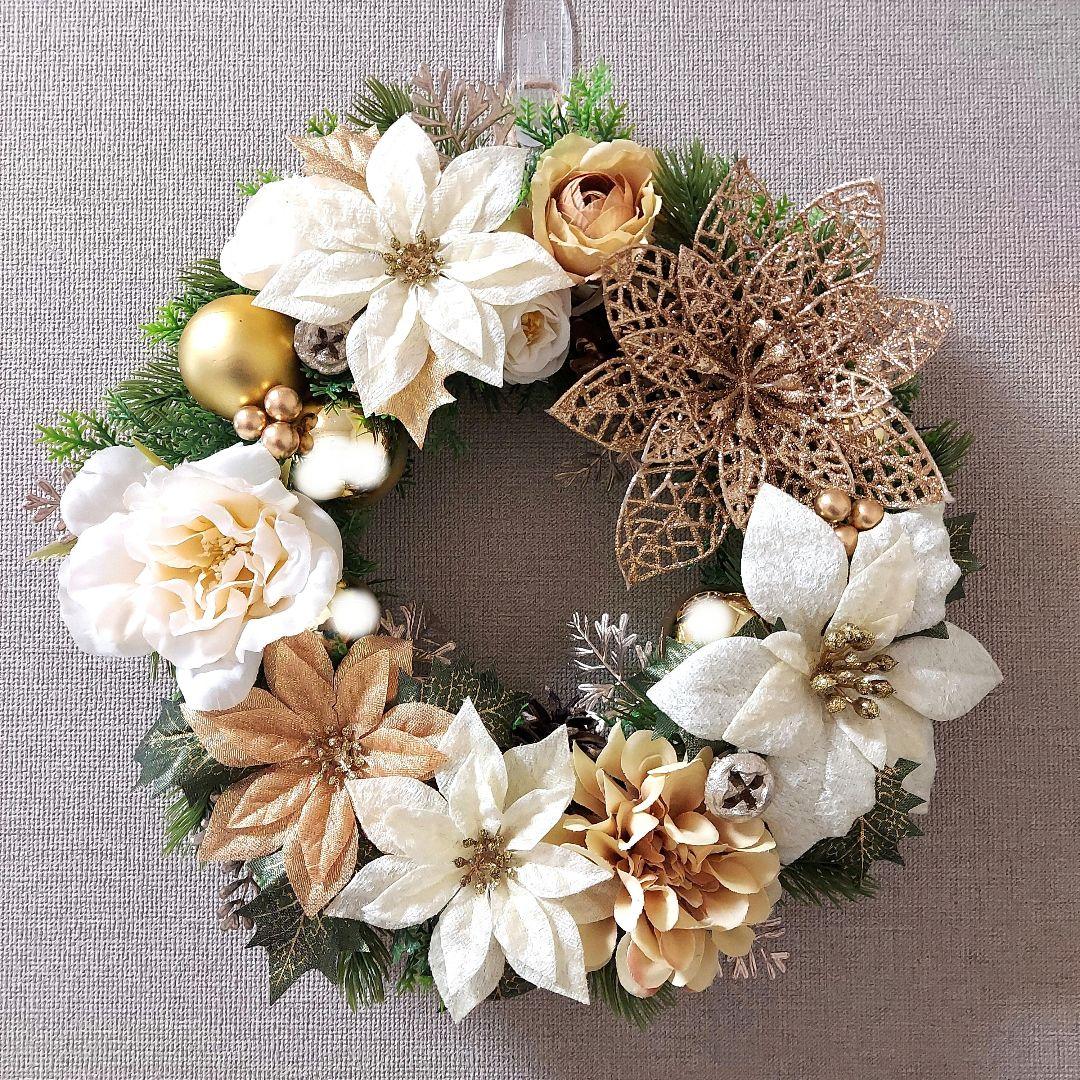 【専用】フラワーリース 晩秋8 大人華やかなクリスマス クリスマスリース 玄関