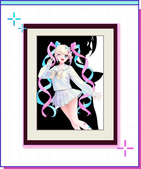 お久しぶり先生描き下ろし「超絶最かわてんしちゃん＆あめちゃん」複製原画