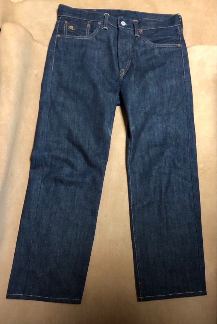 美品 RRL ダブルアールエル ラルフローレン デニム STILL WATER USED加工 パンツ セルビッチ インディゴ 青 32×30 USA製 ストレートレッグ 美品RRL ダブルアールエル スリム デニム W28 ポロ ラルフローレン