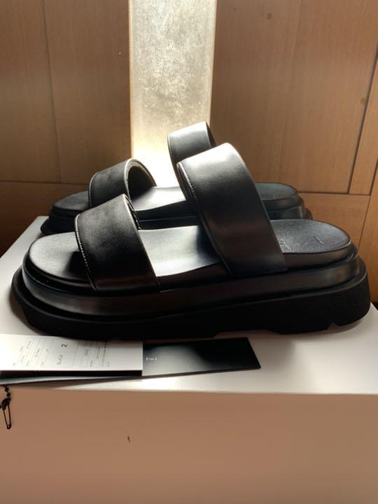 JULIUS カッティングレザーサンダル サイズ1 BLACK(黒)