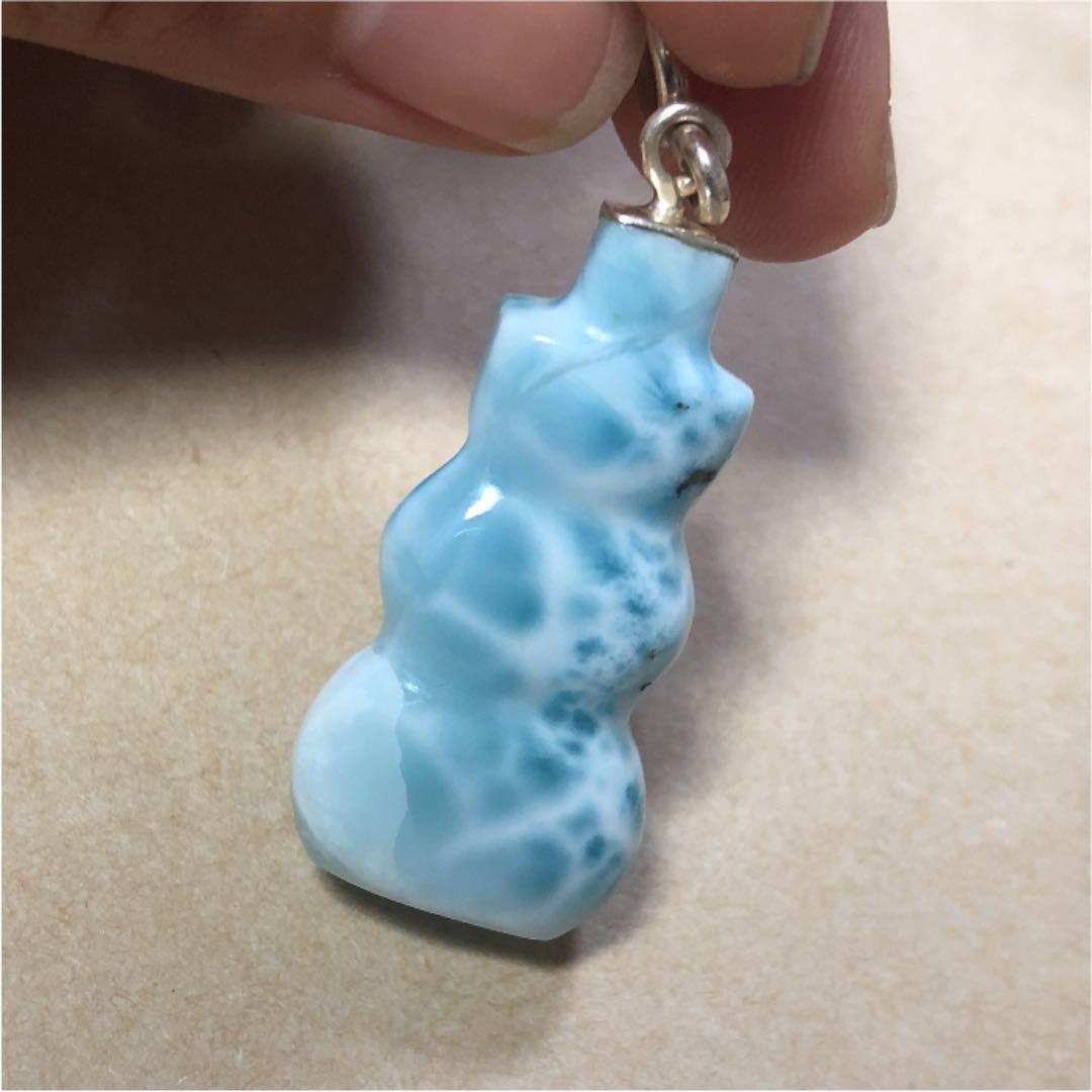 ラリマー 雪だるま ペンダントトップ チャーム