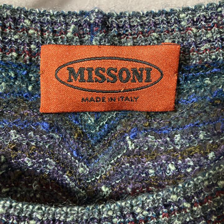 きありがと missoni セーター 総柄 イタリア製 L LGujv-m11584169036 ミッソーニ モヘア ニット 薄手 ┢モノです