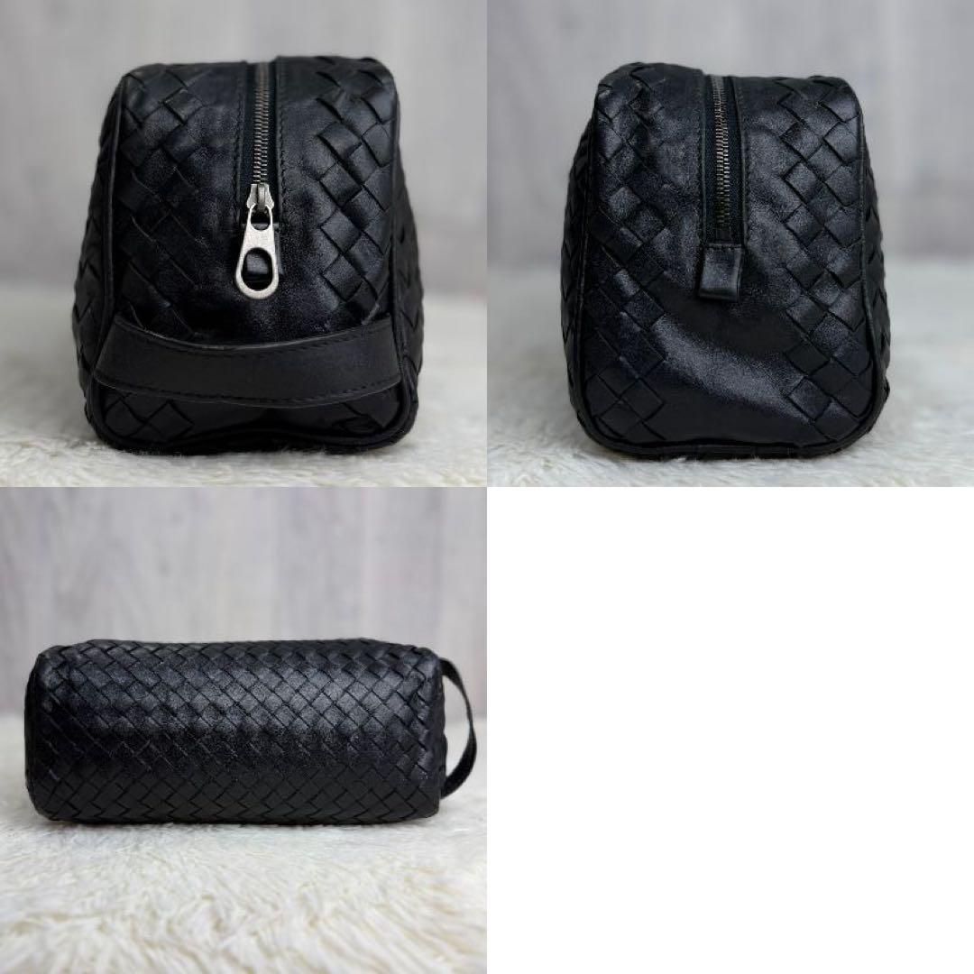 人気♡ボッテガヴェネタ イントレチャート レザー クラッチバッグ ブラック 黒