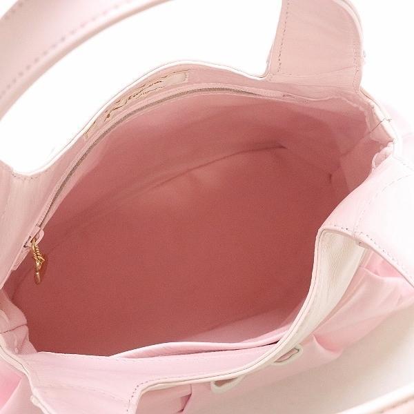 B6459■Kitamura キタムラ レザー リボン フレア ハンド バッグ B6459□Kitamura キタムラ レザー リボン フレア ハンド バッグ