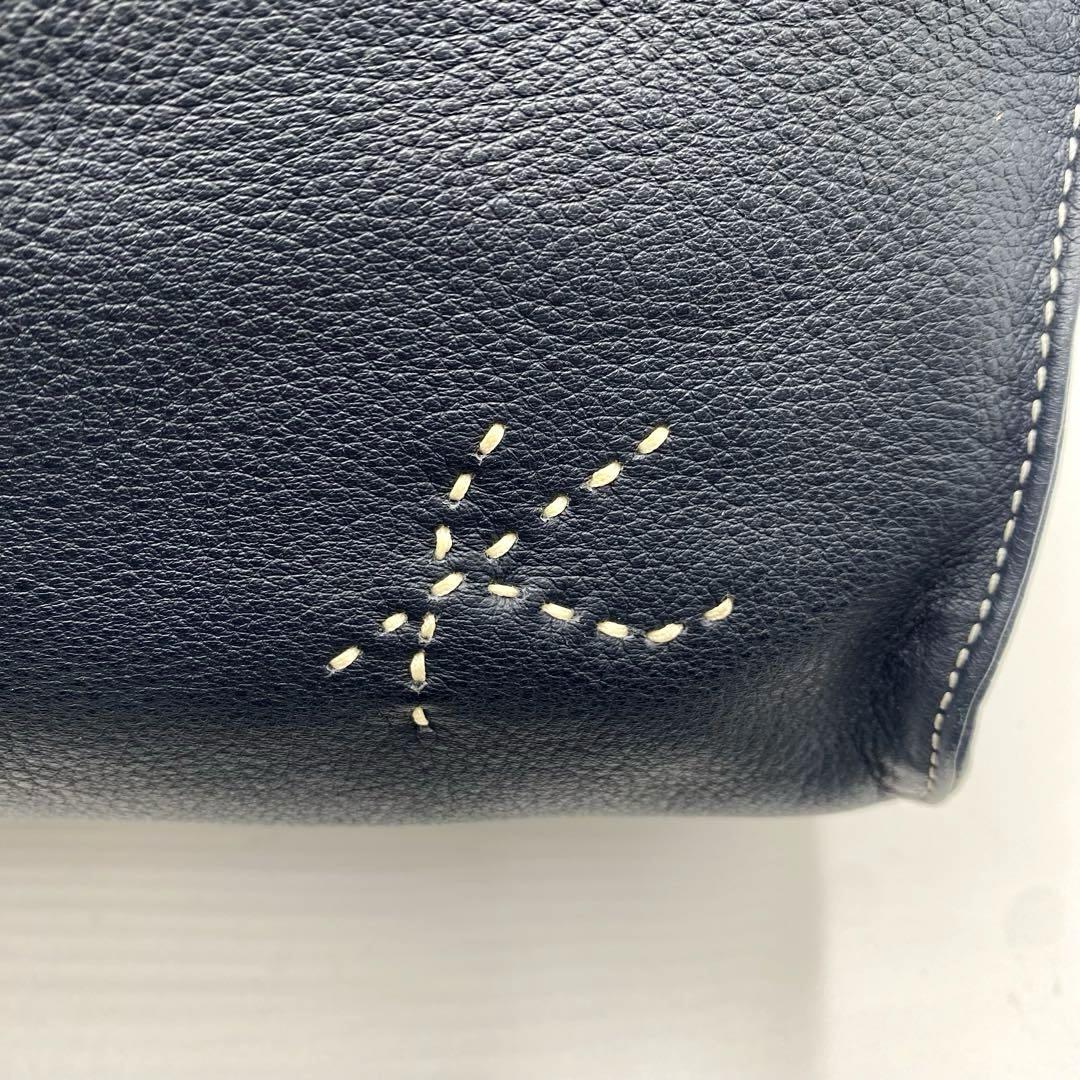 美品✨ キタムラ ハンドバッグ 腕掛け レザー 巾着 A4 ステッチ