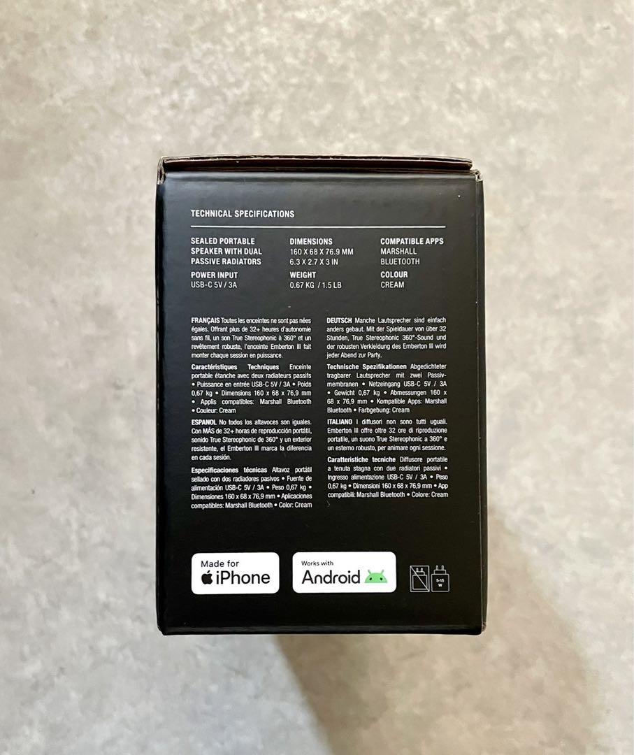 マーシャル　Marshall EMBERTON Ⅲ エンバートン3 クリーム色 Marshall（アンプ） Marshall EMBERTON III Cream マーシャル
