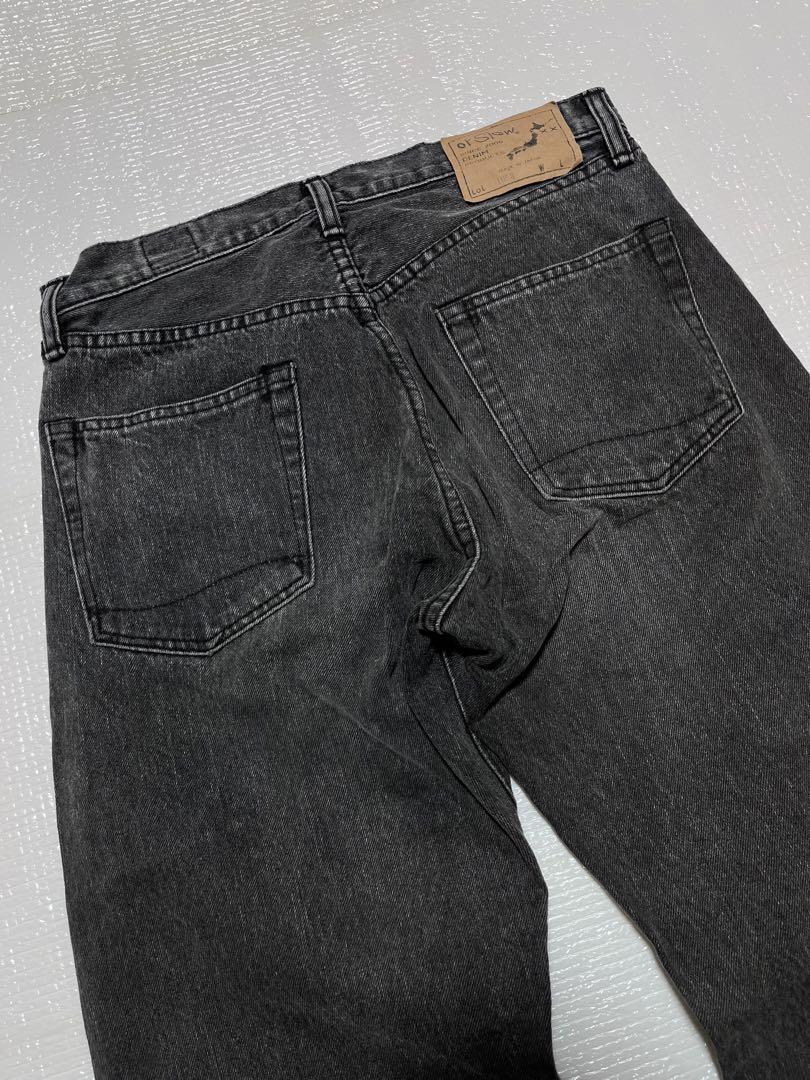【在庫僅少】 105W orslow 美品】オアスロウ ブラックデニム M ウォッシュ加工 パンツ