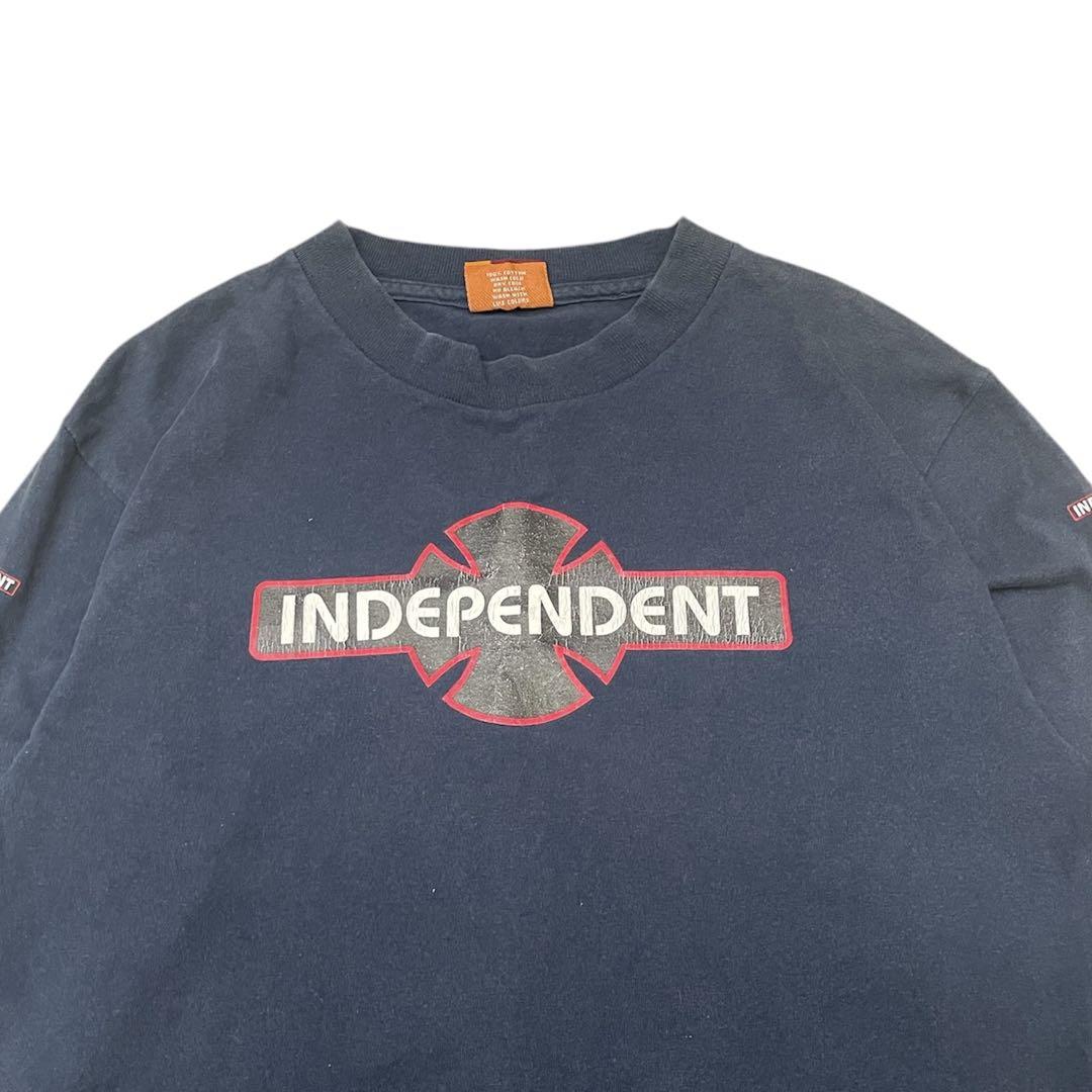90s USA製 INDEPENDENT ロンT NHS 袖プリント