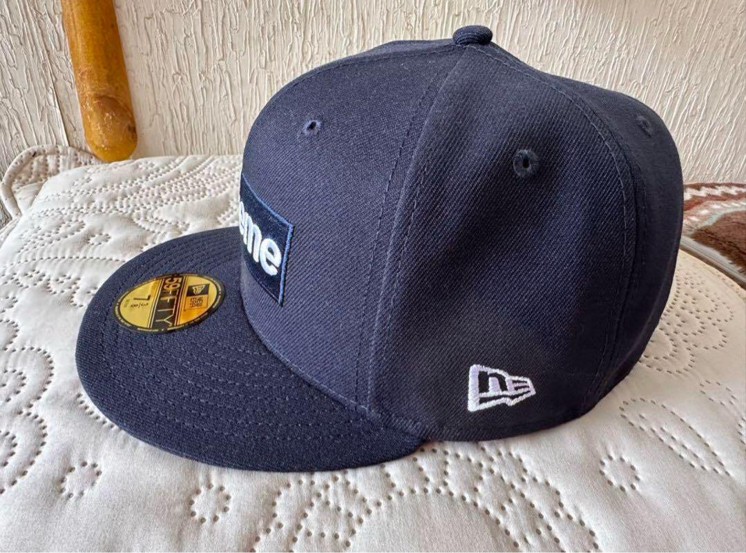 Supreme x New Eraキャップ 59FIFTY ネイビー　7 3/8