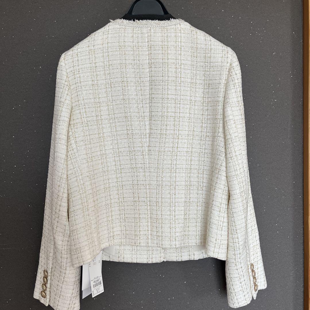 【新品】SELFORD ノーカラーツイードジャケット36