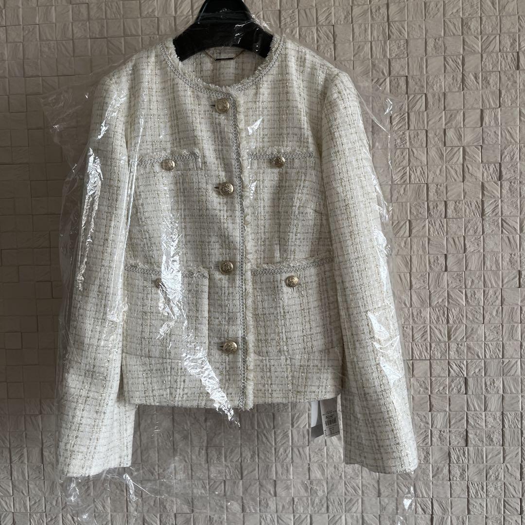 【新品】SELFORD ノーカラーツイードジャケット36