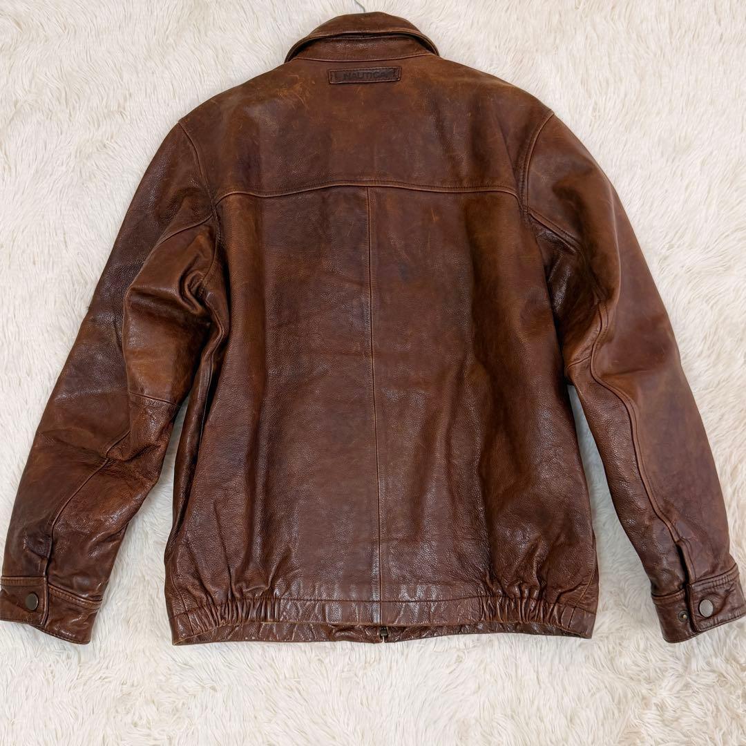 ✨美品 NAUTICA レザージャケット 本革 ナチュリカ ブラウンレザー 希少 ✨美品 NAUTICA レザージャケット 本革 ナチュリカ ブラウンレザー 希少