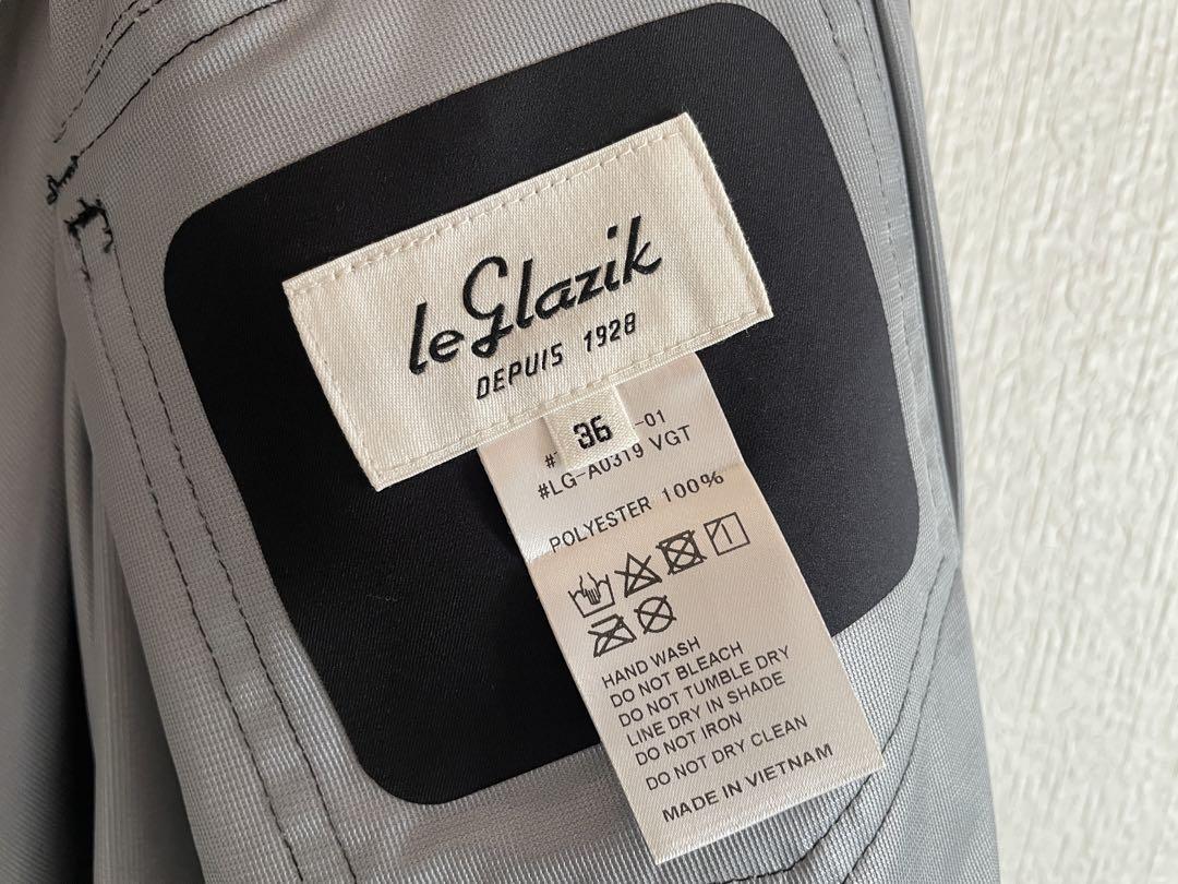 美品LE GLAZIK | カラーレスジャケット ノーカラー 薄軽