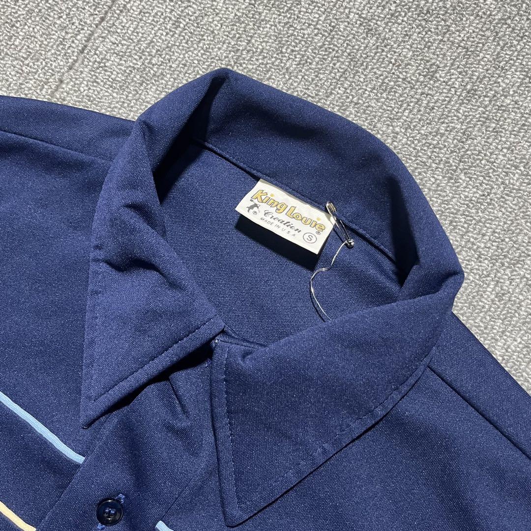 70s USA製 ヴィンテージ キングルイ ボーリング シャツ ポロシャツ 古着