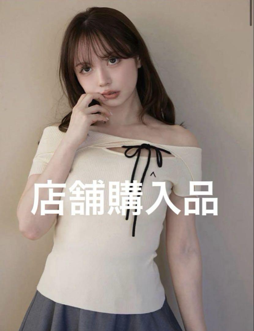トップス andmary Amari ribbon tops Ivory
