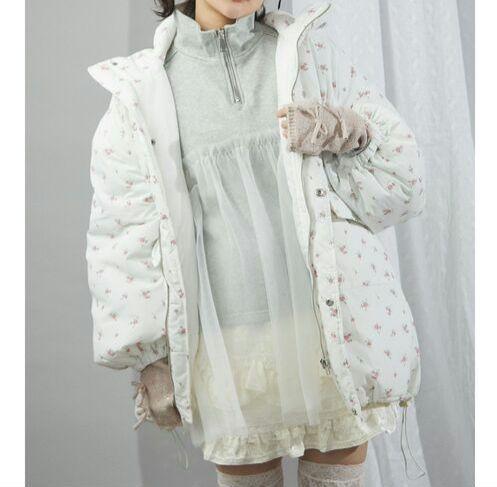 タグ付き 新品 merry jenny flowerパファーコート ピンク - メルカリ