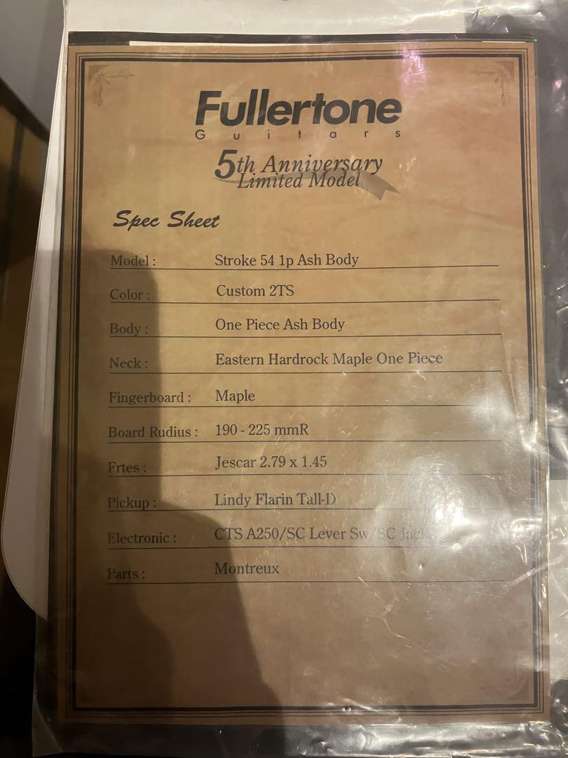 ギター Fullertone Stroke54 1p Ash Body