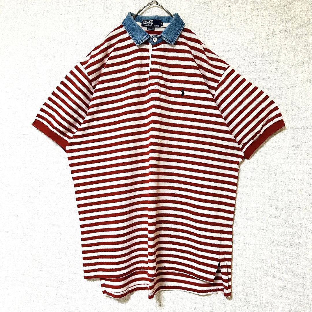Polo by Ralph Lauren ラガーシャツ USA製 ボーダー XL