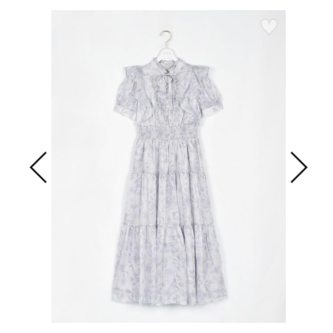 売れ筋商品 evelyn ラメフリル花柄OP ブルー - メルカリ ワンピース