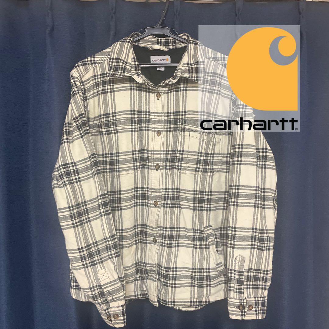 Carhartt チェックシャツ 長袖 チェック柄 グレー M