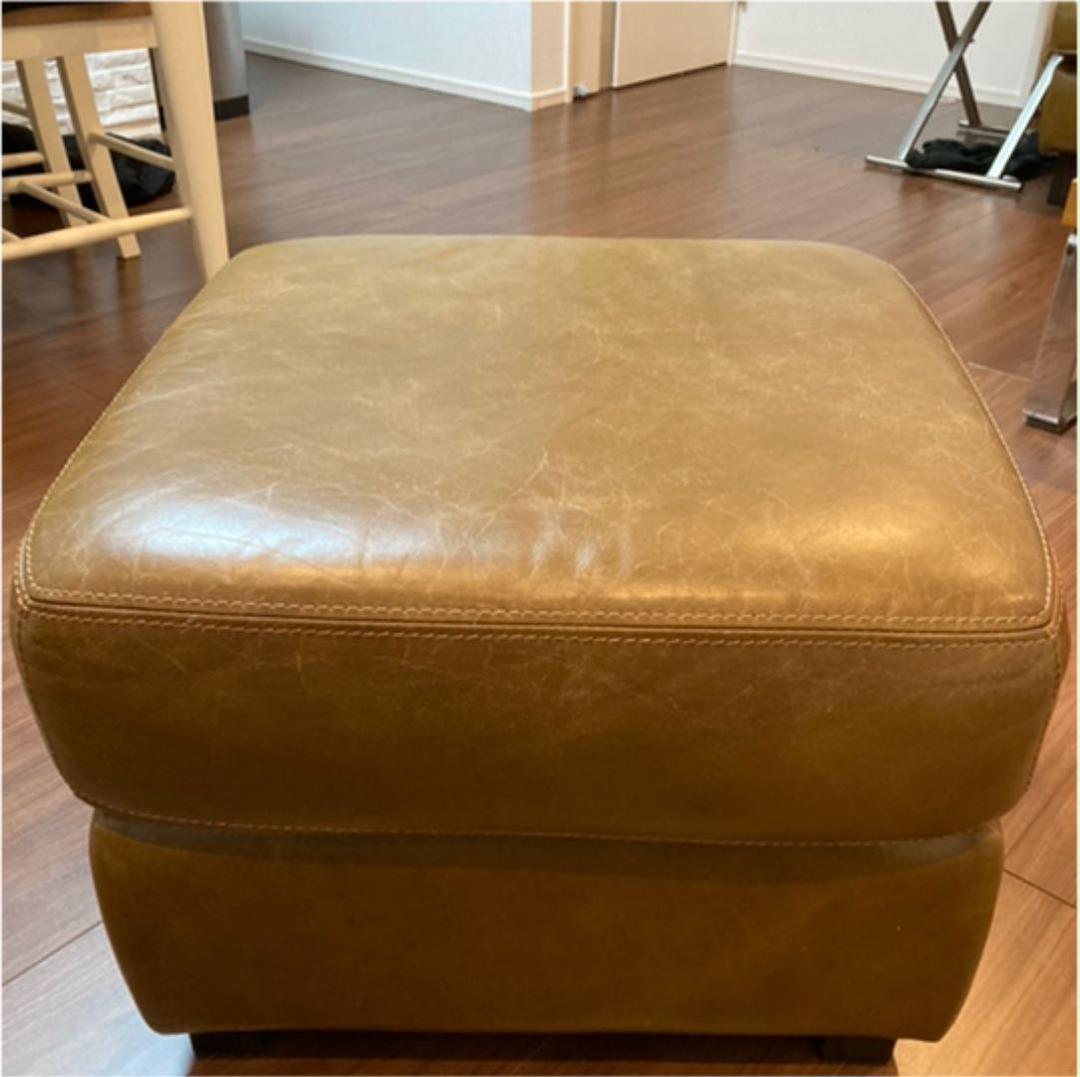 国産再入荷 状態良好 オットマン フットスツール 50×50cm vmy5d-m11627701732 ACTUS アクタス 本革 SALE人気セール
