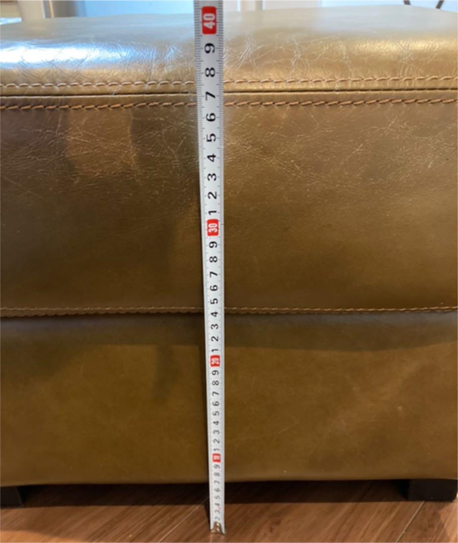 国産再入荷 状態良好 オットマン フットスツール 50×50cm vmy5d-m11627701732 ACTUS アクタス 本革 SALE人気セール
