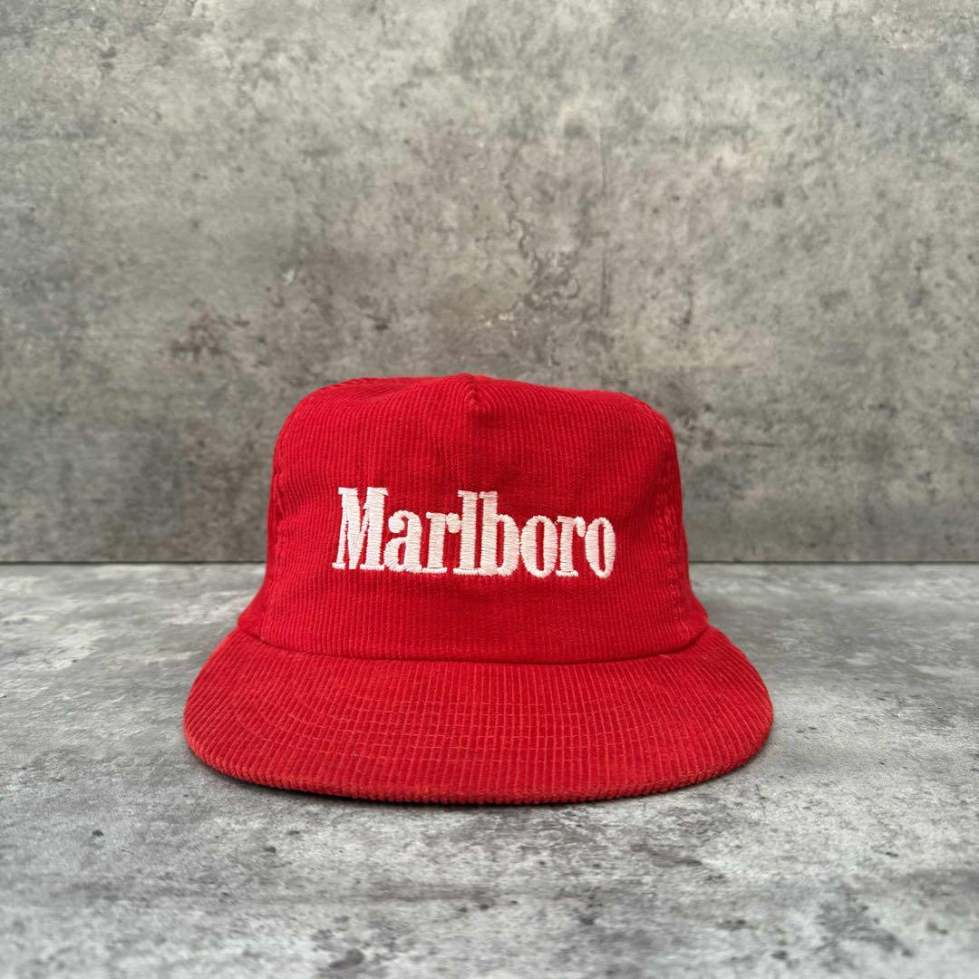 Marlboro コーデュロイ ワークキャップ 赤 80s USAせ Marlboro コーデュロイ ワークキャップ レッド 80s USA製 - メルカリ