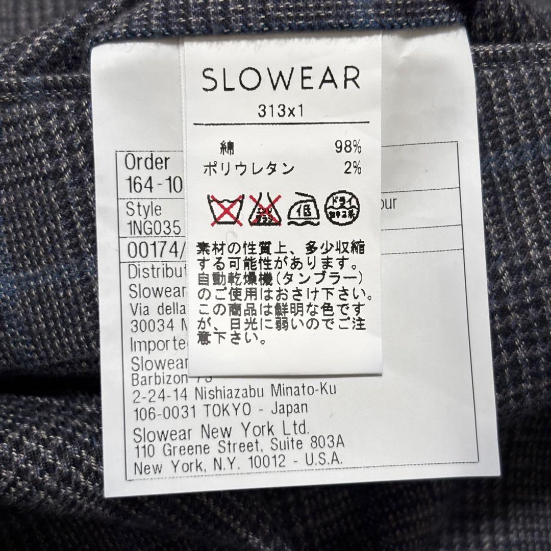 【美品】INCOTEX SLIM FITウールスラックス チャコールグレー 46