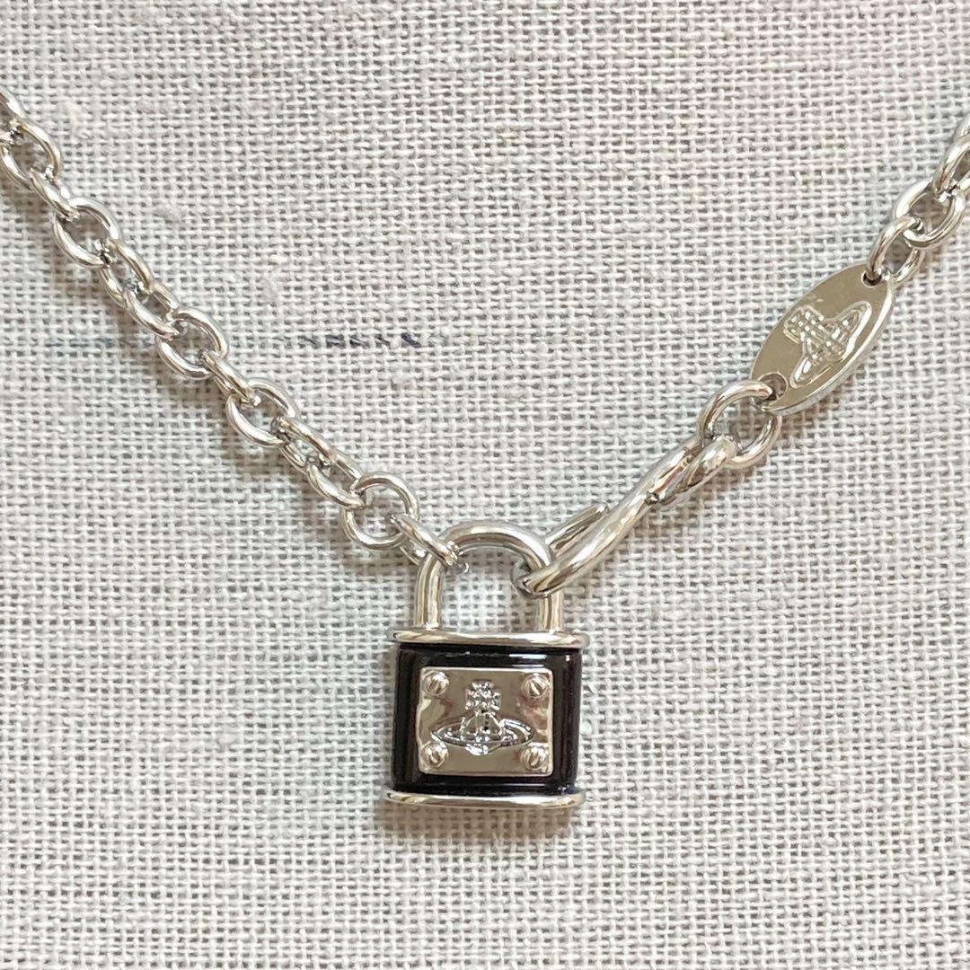 Vivienne Westwood パドロックネックレス　シルバー×ブラック
