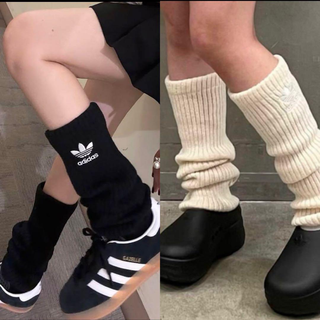 adidas レッグウォーマー 2点セット 黒白