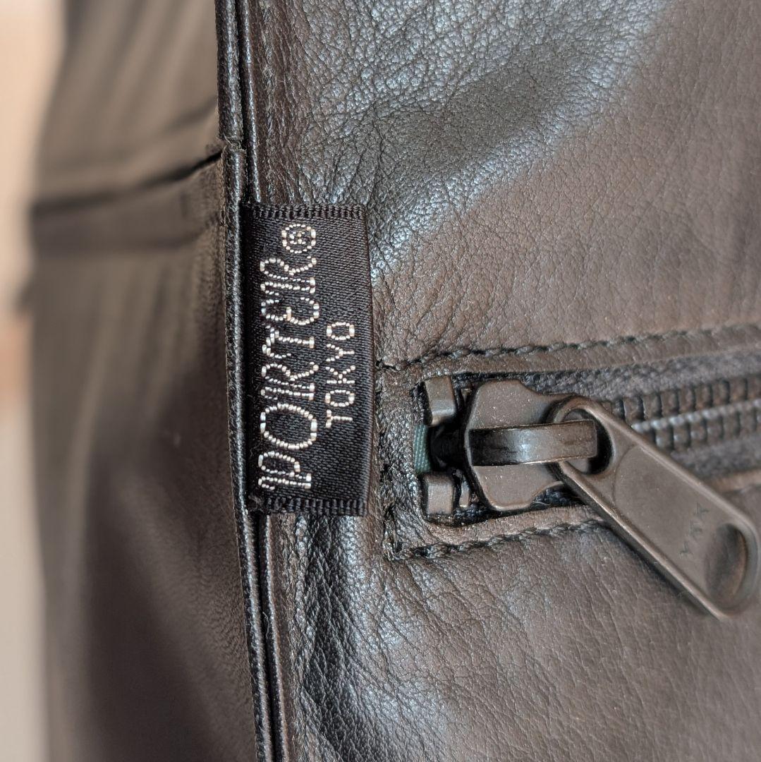 【値下げ】PORTER　ブラックレザートートバッグ Made in Japan