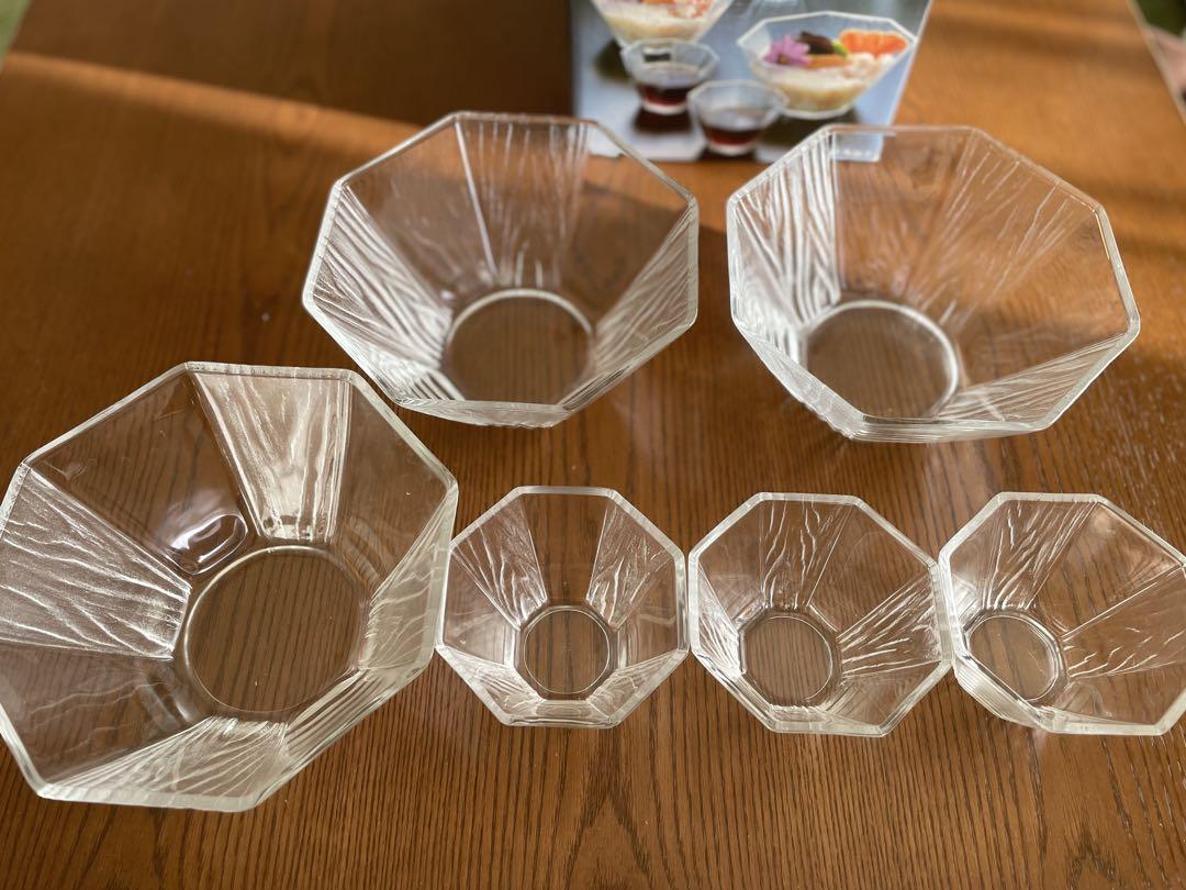 ガラス食器 ガラスボウルソーメン器3点セットサラダボウルにも！