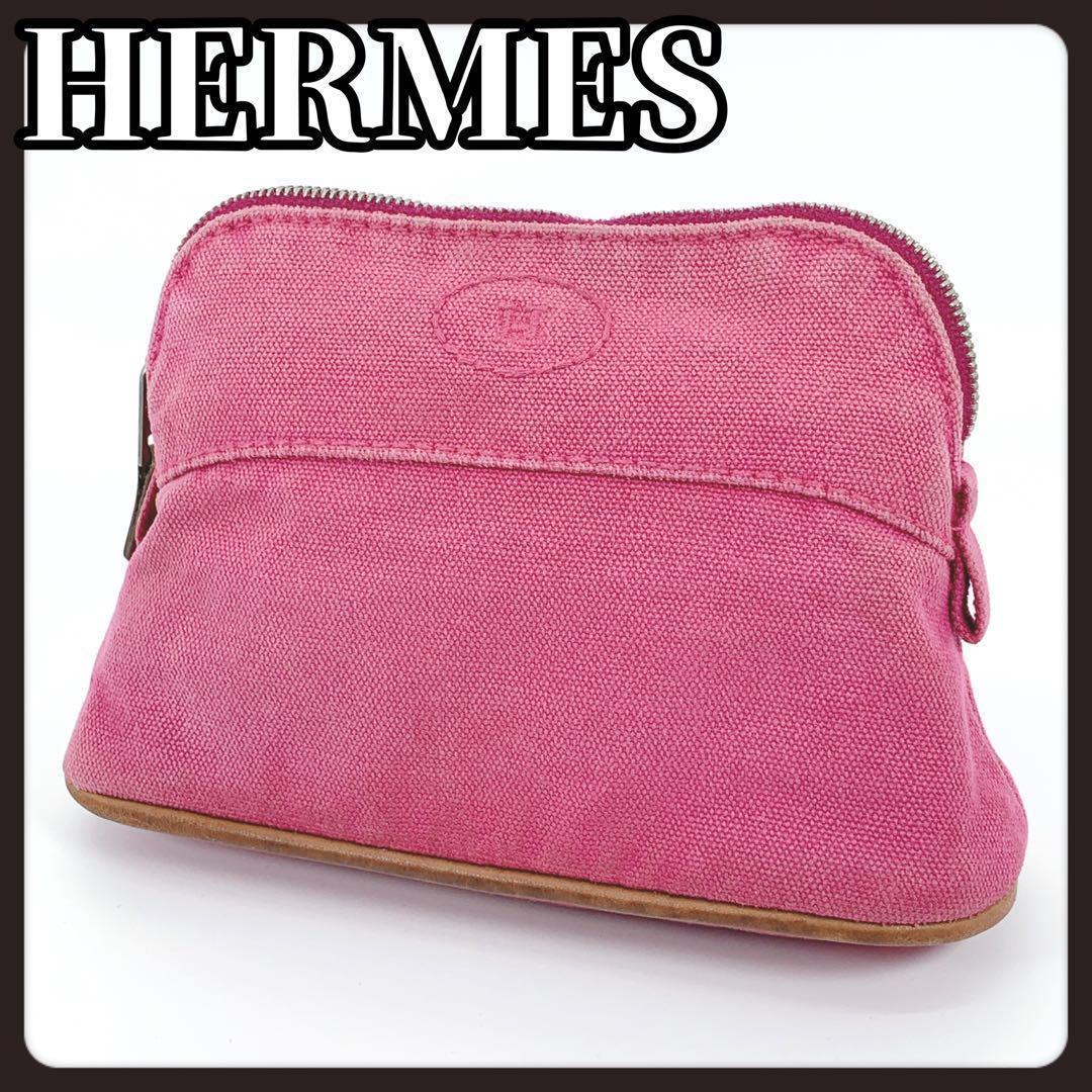 HERMES　エルメス　ボリードポーチ　ポーチ　ミニミニ　ピンク　ロゴ