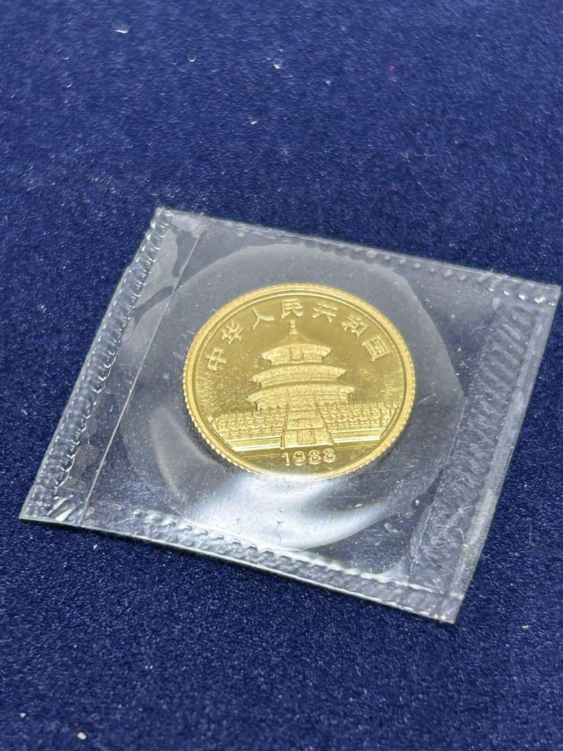 【蓮】中国金貨　1988年 100元ゴールデンモンキープルーフパンダ金貨