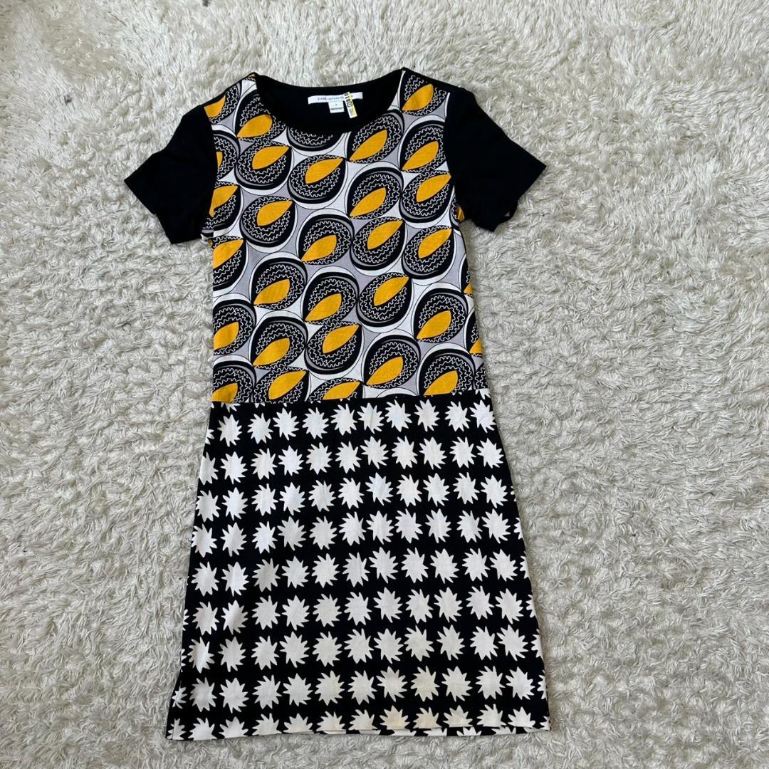 《 ダイアンフォンファステンバーグ 》レトロ かわいい ワンピース M シルク