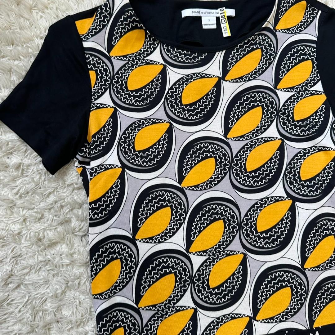 《 ダイアンフォンファステンバーグ 》レトロ かわいい ワンピース M シルク