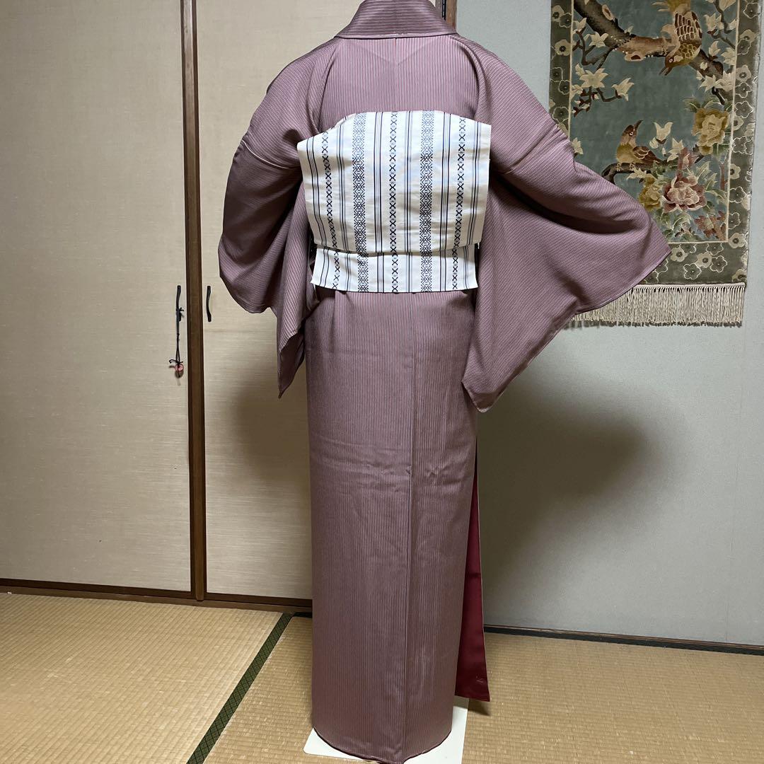 小紋　縞柄　しつけあり　未使用品　身丈165    裄68