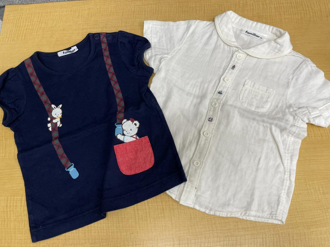 ファミリアfamiliarガーゼシャツ+Tシャツセット100☆X25149