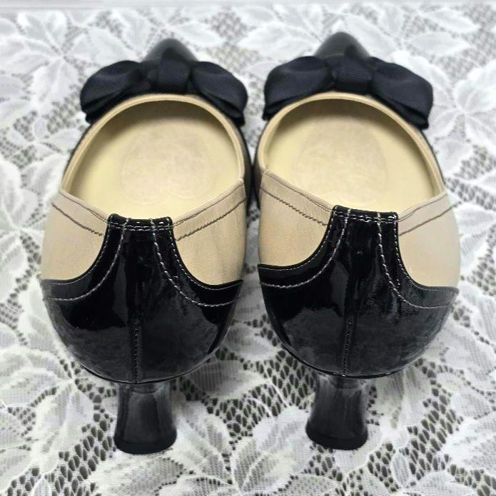 【新品未使用】DIANA ダイアナ リボン バイカラー パンプス 24.5㎝