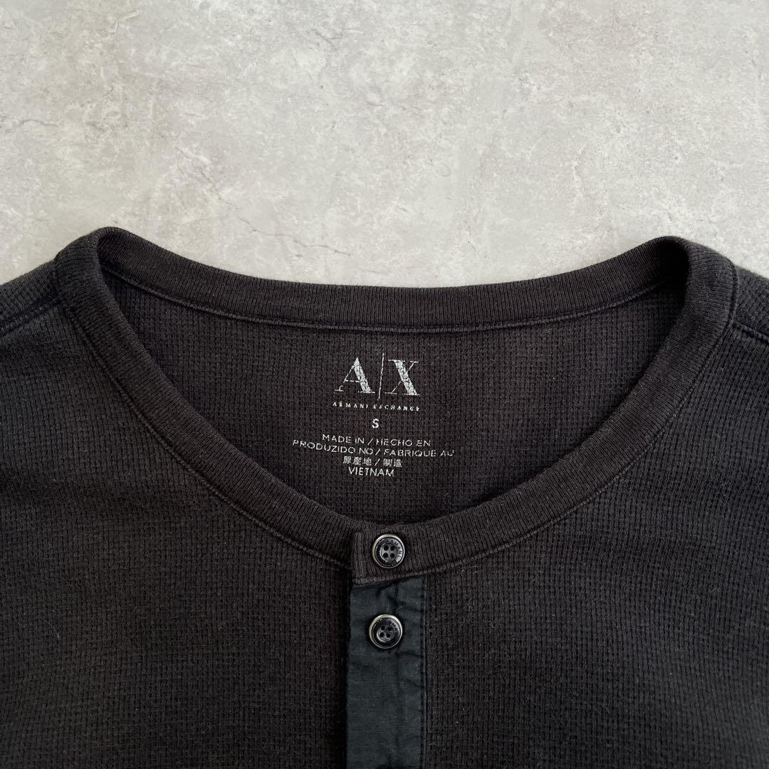 トップス ARMANI EXCHANGE henry neck black