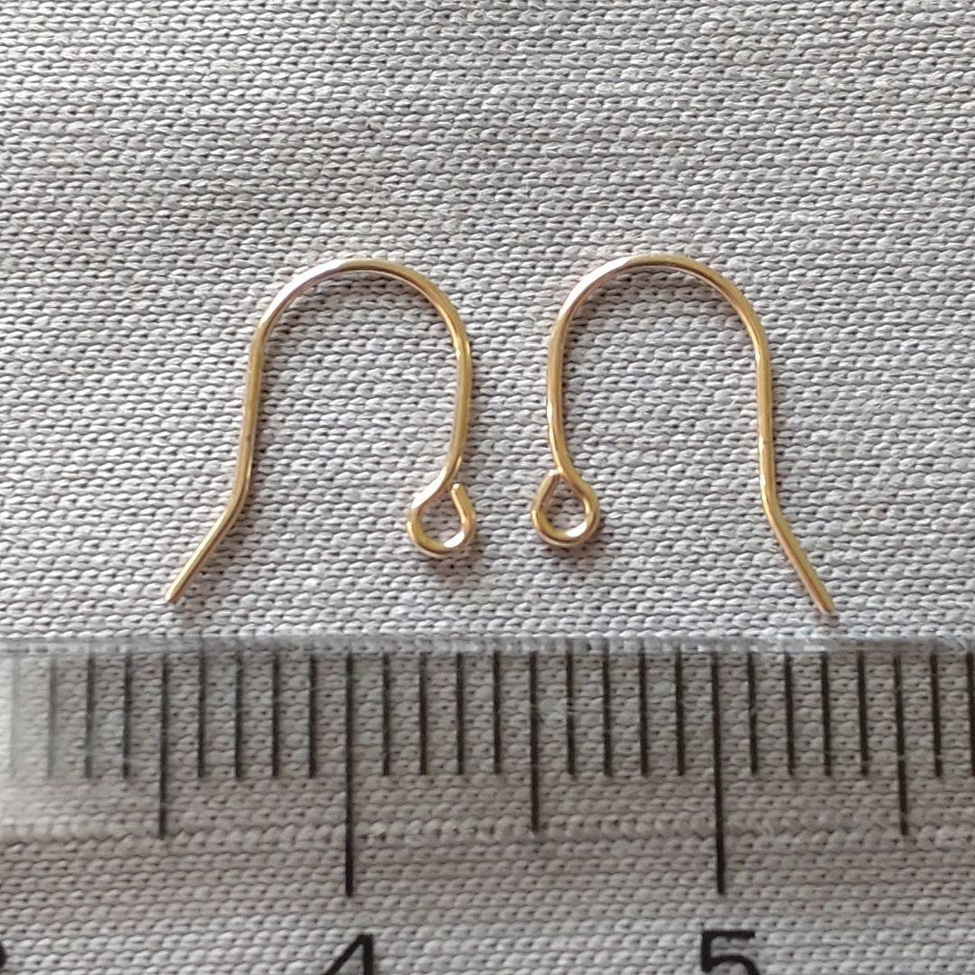 K10 ピアスフック 10金パーツ ハンドメイド つりがね　3ペア