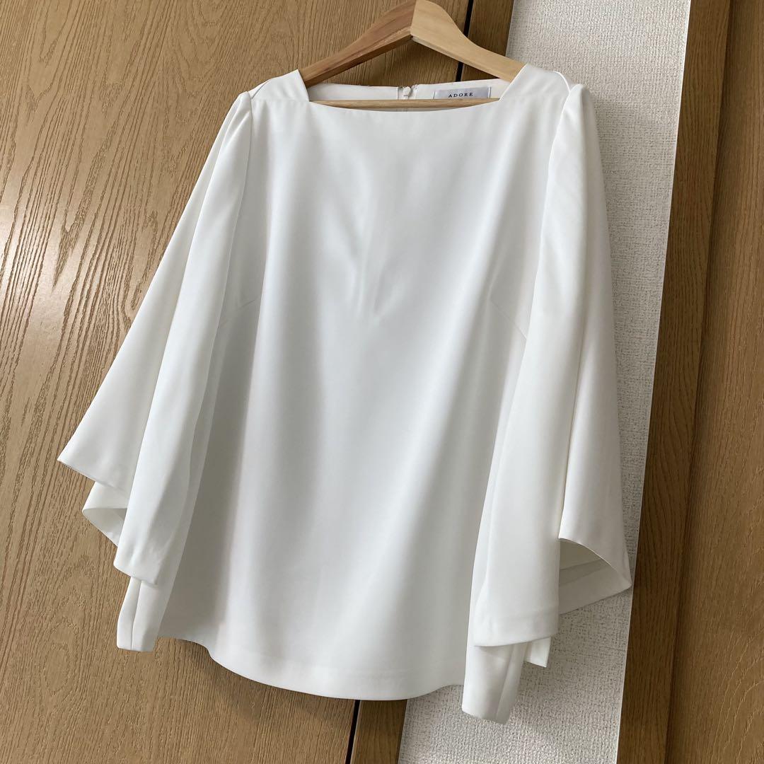 ADORE　ミドルジョーゼットブラウス　白
