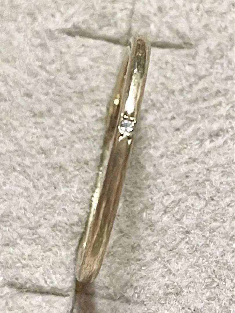 アガット k10リング　ダイヤモンド 0.05ct