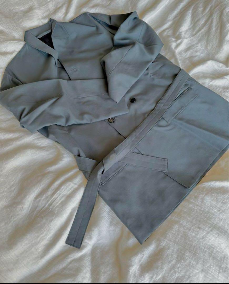 ジャケット・アウター lemaire belted DB jacket iron grey