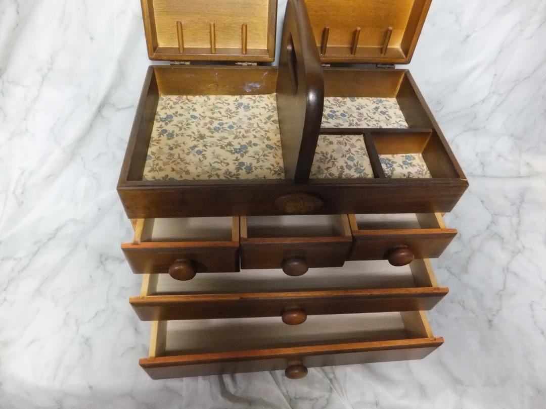 アンティーク 木製 裁縫箱 無垢材 小物入れ 67rk24.jpg