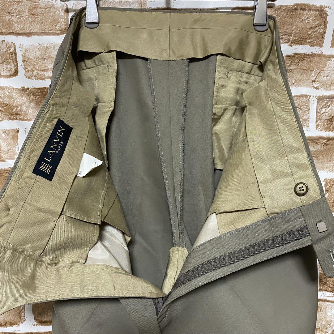 【希少カラー　美品】LANVIN セットアップ　カーキグリーン　ダブルボタン