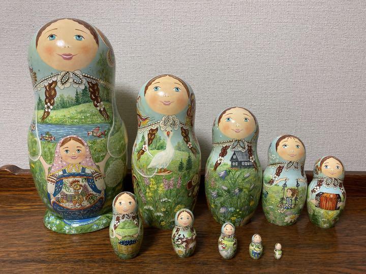 ロシア雑貨☆四季マトリョーシカ夏のマンドラギ(10P)28cmアンナ・ゴルシコワ