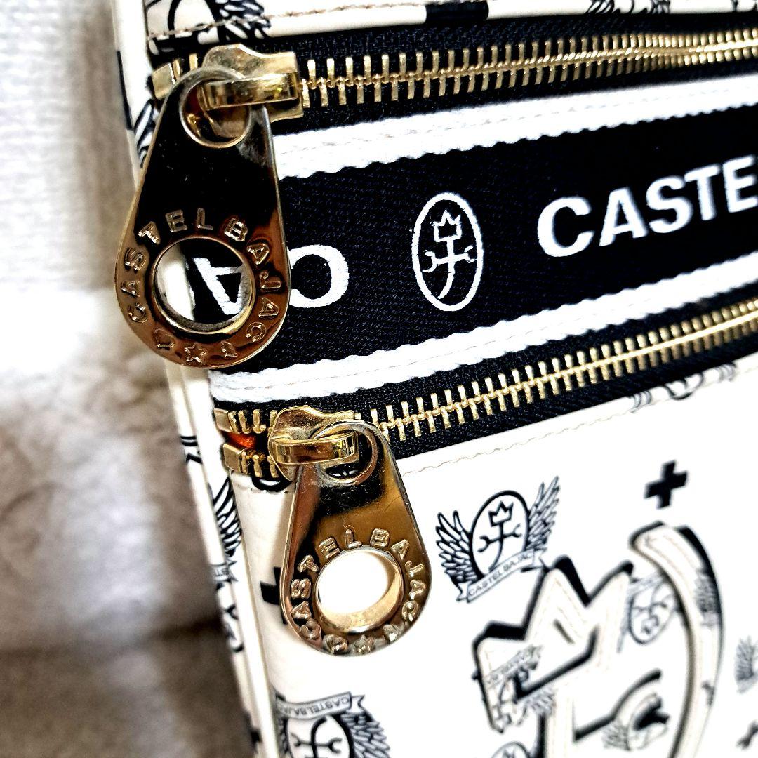 【美品 】CASTELBAJAC モノグラム PVC ショルダーバッグ ホワイト