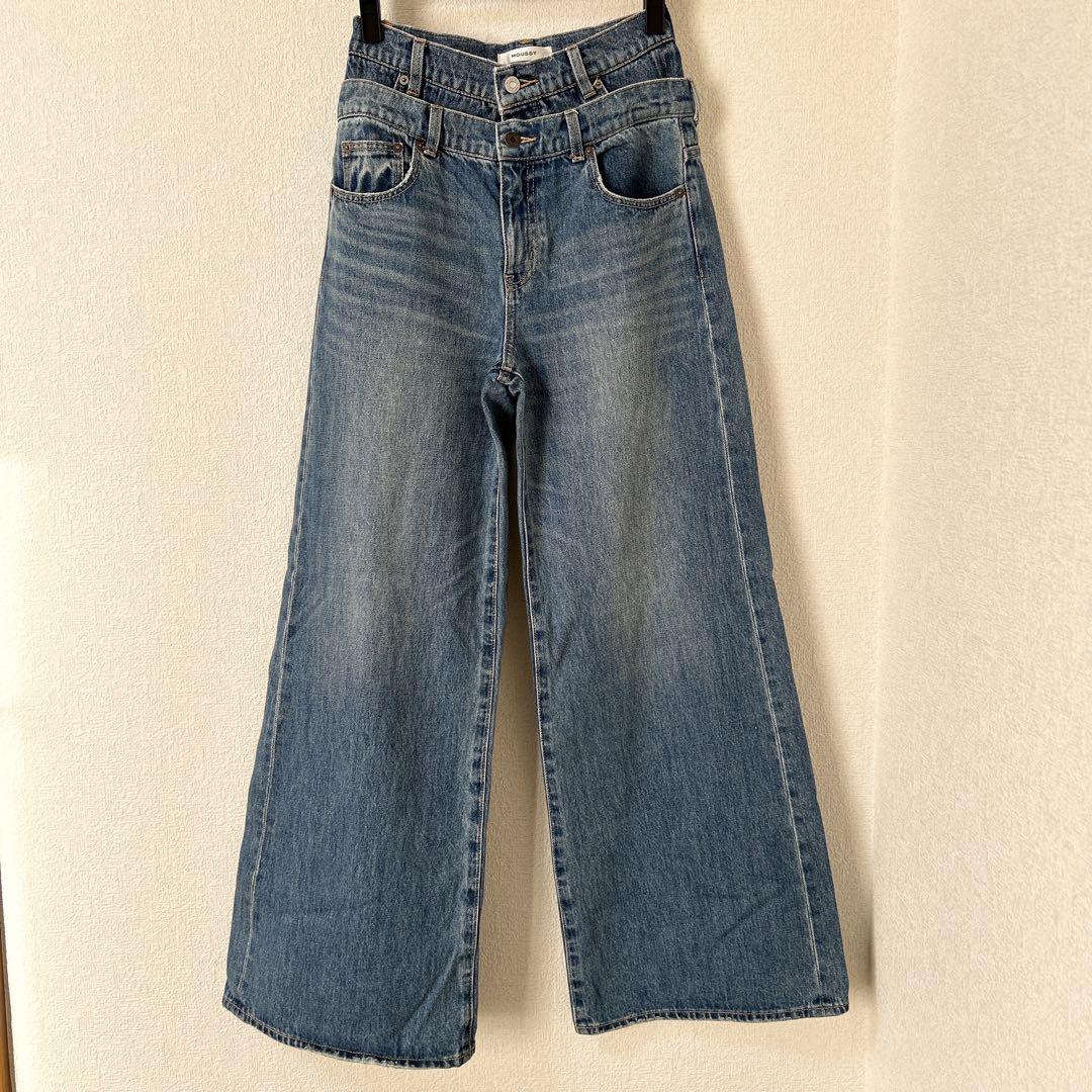 パンツ MOUSSY W WAIST WIDE LEG STRAIGHT