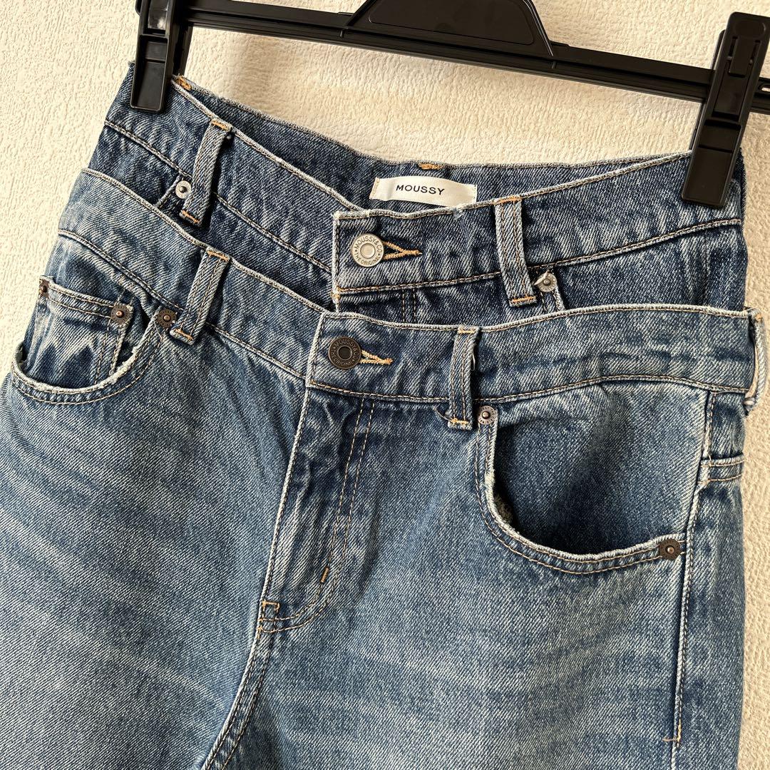 パンツ MOUSSY W WAIST WIDE LEG STRAIGHT